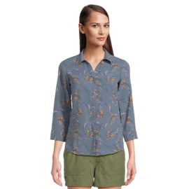 Royal Robbins Women's Expedition Pro 3/4 Sleeve, Sea Caswell Print