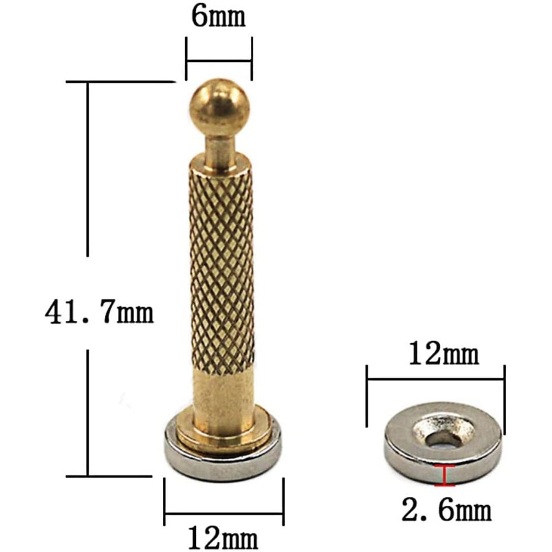 Jiayouy Gold Round Base Magnet Acoustic Guitars Accessory Luthier DIY