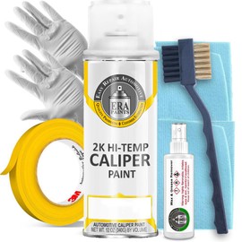 ERA Paints 2K Brake Caliper Paint Kit – Yellow | High-Gloss Spray, 500°F Heat & Chemical Resistant | Complete DIY Kit with Degreaser, Gloves & Tape | Made in USA