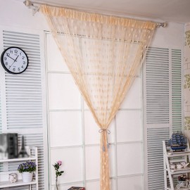 UOOOM Fadenvorhang, 100 x 200 cm, Herzform, für Fenster, Tür, Hintergrund (rot)