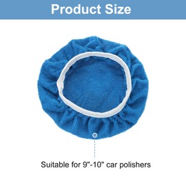 HARFINGTON 10pcs Car Polisher Bonnet Buffing Pad Micro-fiber Polishing Buffing Pad Cover for 9"-10" Car Buffer Bonnets Polisher, Dark Blue