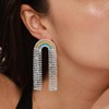 Rhinestone Rainbow Pride Earrings for Women Colorful Long Rhinestone Sparkle