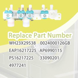 WH23X29538 Washer Water Inlet Valve Compatible with GE Washing Machine GFW550SPN2DG GFW550SPR0RS GFW550SSN1WW Replaces 33090201, 4977241, AP6990115, EAP16217225, 0024000126GB, PS16217225