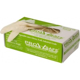 PRO-SAFE 50 Pack 8 mil Natural Rubber Latex Gloves: Size Large