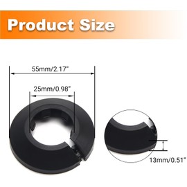 Yinpecly 1Pc Fit 0.98" Outer Diameter Flange Water Pipe Cover Decoration, 25mm Black PP Plastic Pipe Cover Radiator, Snap-On Escutcheon Collar for Kitchen Valve, Sink Toilet Inflow Pipes