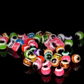 OriGlam 100pcs Soft Lure Fisheye Bead Bean Artificial Lure Eyes Fishing Lure Eyes, Fly Tying Making Artificial Eyes 3D Fish Lure Eyes Holographic Lure Eyes DIY