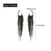 Black Rhinestone Long Tassel Earrings for women.Crystal Chandelier Fringe Drop