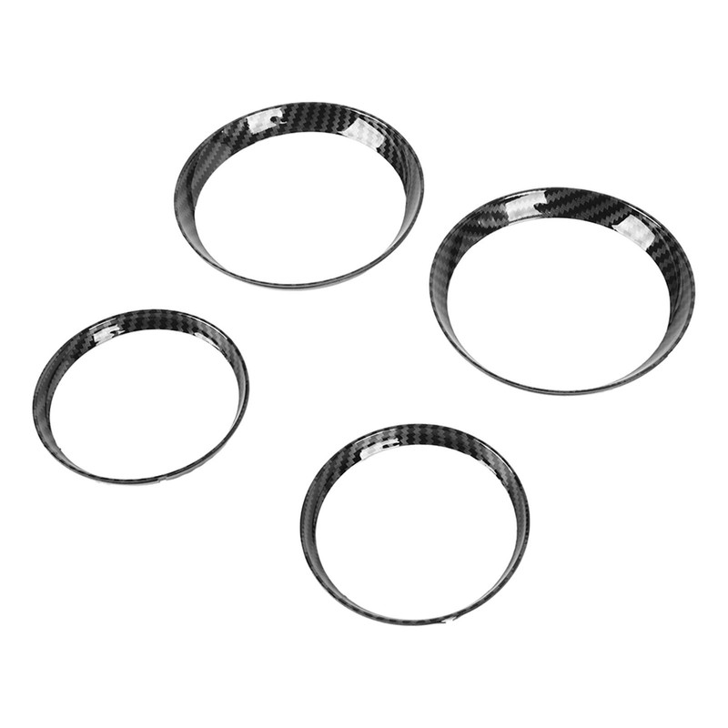 4 Pcs Air Outlet Cover Carbon Fiber Style Dashboard AC