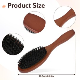 Boar Bristle Hair Brush Soft Natural Bristles for Thin and Fine Hair for Women Men & Kids Restore Shine And Texture for All Hair Types