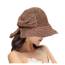 $ole only Straw Hat, Ribbon, Wire Included, Straw Hat, Adjustable Size, Spring and Summer, Black, Brown, Khaki, Cute, Stylish, Bucket Hat, Bucket Hat, Braun