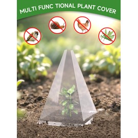 SENWELL-KA 60 Pack Garden Cloches for Plants - Clear Reusable Plastic Seedling Covers with 40 Metal Stakes - Mini Greenhouse Plant Bell Covers for Frost, Sun, Pests Protection(7.8" x 11")
