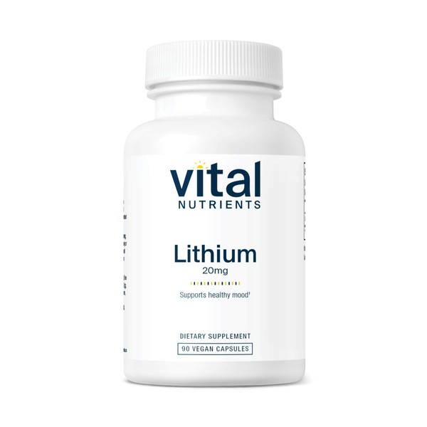 Vital Nutrients Lithium Orotate 20mg | Vegan Lithium Supplements for