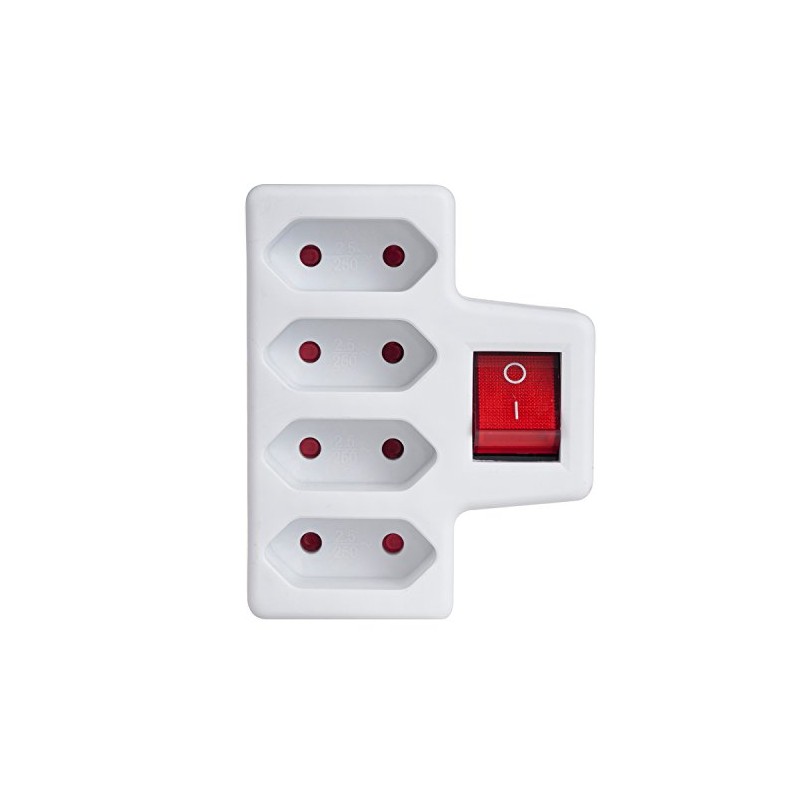 Maclean MCE217 - MCE217 Four-phase power socket with switch 4x2,5A