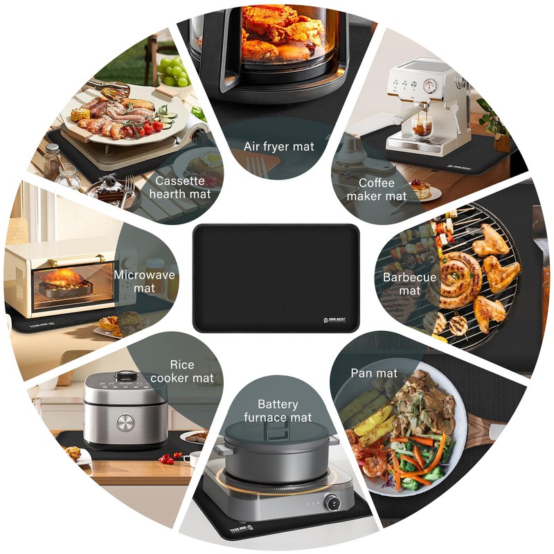 Heat Resistant Mat for Air Fryer Site, Fireproof Silicone Mat
