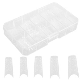 Healvian Unique Trapezoidal Long Pointed Glazed Armor Nails Full Cover Press on Fake Nails Set