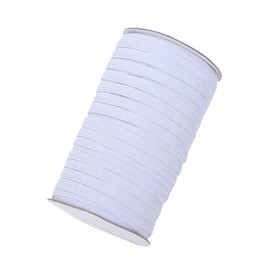 JZK 1 Roll 100 Yards / 90 Meters White Elastic Spool 1cm Elastic Cord Spool Sewing Bands Flat Elastic Cord for DIY Sewing Knitting Arts & Craft