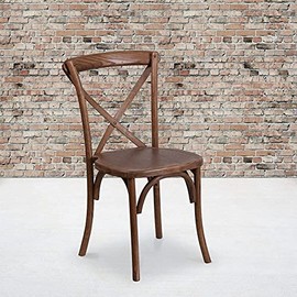 Flash Furniture HERCULES Series Pecan Cross Back Chair