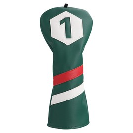 BIG TEETH Driver Headcover Golf Wood Headcovers 460cc Dr Club Head Cover with Classic Stripes (Green)