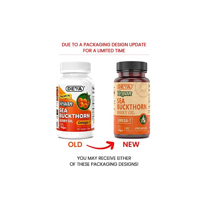 Deva Vegan Sea Buckthorn, Berry Oil, 90 Count