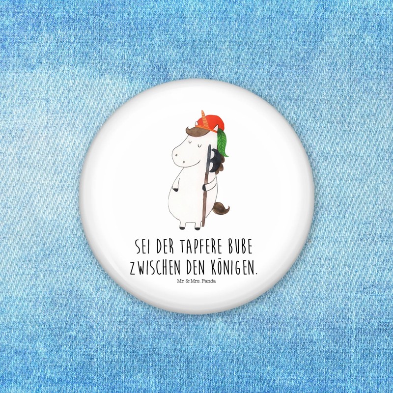 Mr. & Mrs. Panda 50mm Button Einhorn Junge - Geschenk,