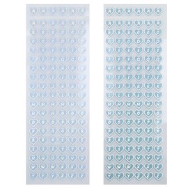 4 Sheets Mini Letter Stickers, Small Colour Heart Shape Alphabet Stickers for Scrapbook, Notebook Decoration, Name Tag - Blue & Light Blue