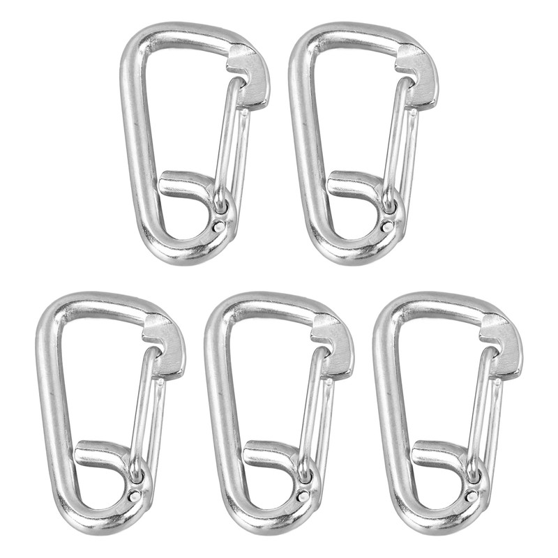 5 Pcs Spring Hook 316 Stainless Steel Carabiner Clip Heavy