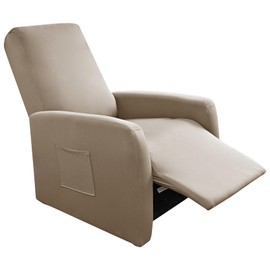 FUANGUI Recliner Chair Cover 4 Pieces, Small Recliner Cover for Recliner Chair, Stretch Lazy Boy Recliner Cover, Recliner Sofa Slipcover with Pockets, Furniture Protector for Living Room, Pets, Kids
