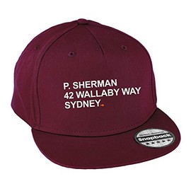 Hippowarehouse P. Sherman 42 Wallaby Way Sydney Snapback hat Premium Printed 5 Panel Flat Peak Cotton OneSize Adults Burgundy