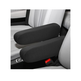 KVAEY 2 PCS Car Front Seat Armrest Covers, Elastic Fabric Stretch Car Seat Armrest Protectors, Soft Front Seat Armrest Cover Replacement, Universal Vehicle Accessories for Cars (Black)
