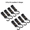 QIANCSJ S Hooks with Leather Loop, Pack of 8 Leather