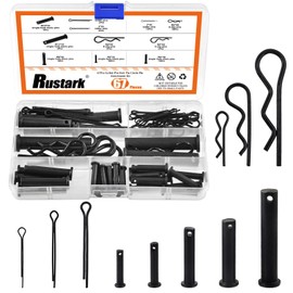 Rustark 67Pcs 11 Sizes M2 M3 M4 M5 M6 M8 M10 M12 Black Cotter Pin Hair Pin Clevis Pin Assortment Kit Zinc Plated R Clips Hair Pins Spring Pin Fasteners Hitch Pin Clips for Automotive Mechanics