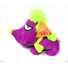 Sugar Loaf 12" Purple Dog Puppy Stuffed Animal with Fuzzy Lime Ears Tail & Scarf