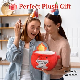 Finebee Emotional Support Dumpster Fire, Cute Dumpster Fire Stuffed Animal, Dumpster Plush Doll Funny Reduce Pressure Toy Cheer Up Gifts for Girls Boys Party Decor 10"