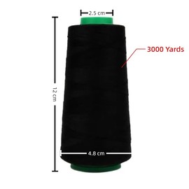 3000 Yards Polyester Sewing Threads,All Purpose Hand and Machine Sewing Thread,Black Sewing Machine Polyester Thread,for Machine Embroidery Thread Sewing