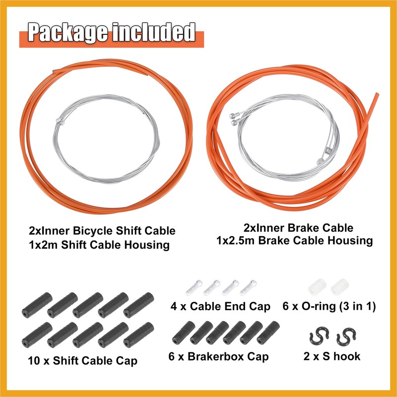 Partuto Bike Shifter Derailleur Cable and Brake Cable Housing Kit
