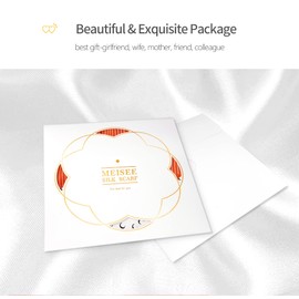 MEISEE 100% Pure Mulberry Silk Square Scarf 27"'x27-68CM Head Scarf for Women Natural Silk Neckerchief Printed Headscarf (Blue+orange)