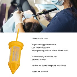 Dental Weak Suction Filter, Valve Strong Suction Weak Suction Filter Yellow Dental Chair Water Filter Part Replacement Accessory