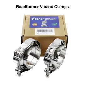 ROADFORMER 3 inch V Band Clamp - 4 sets of Quick Release Vband Exhaust Clamp with Flange Stainless Steel for Automotive exhaust system, turbocharger, downpipe and mufflers (3" - 4 Pack)