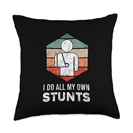 Broken Arm Sling Recovery Shoulder Surgery Patient Rehab Throw Pillow