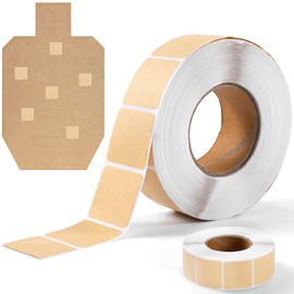 BEIQIYA 1000pcs Target Pasters, Self-Adhesive Paper Shooting Stickers, 0.98in Square Roll Cardboard Targets Repair Patches for USPSA, IPSC, IDPA Shooting Practice