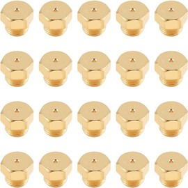 Aupoko Pack of 20 M5 x 0.5 mm/0.68 mm Brass Jet Nozzle, Nozzle Replacement for Propane LPG Natural Gas Pipe, Water Heater, DIY Burner Parts