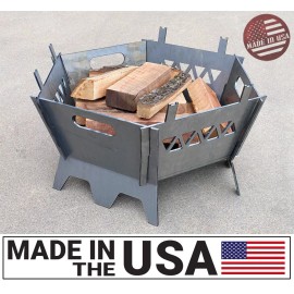 SPRING Heavy Duty Modular Collapsible Steel LARGE 20" Portable Camping Fire Pit