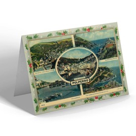 CHRISTMAS CARD - Vintage Cornwall - Polperro (e)