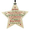 RED OCEAN CHRISTMAS BAUBLE Wooden Star Memorial Plaque For Mum