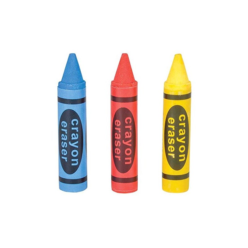 Rhode Island Novelty Crayon Shaped Erasers Assorted Colors 2.5 Inch