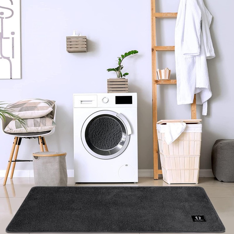 RTBQJ-AT Dark Grey Bath Mat Non Slip Extra Large Bath