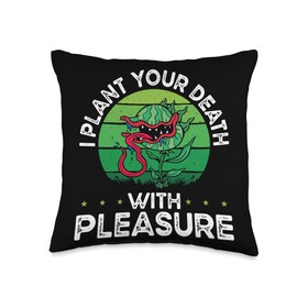 Vivid Dionaea Muscipula Carnivorous Plant Enthusiast Meat Throw Pillow