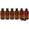 Cornucopia 8-Ounce Amber Glass Bottles with Polycone Caps, 6-Pack