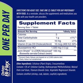 Osteo Bi-Flex Osteo Bi-Flex Glucosamine with Vitamin D, One Per Day By Osteo Bi-flex, Joint Health,130 Coated Tablets, 130 Count