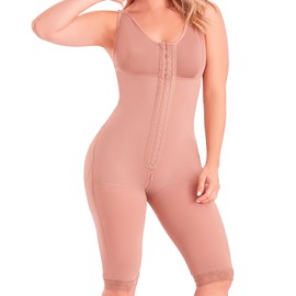 SHAPE CONCEPT 371 Fajas Colombianas Moldeadoras High Compression Full Body Shapewear with Bra Girdle for Women, Cocoa, X-Large